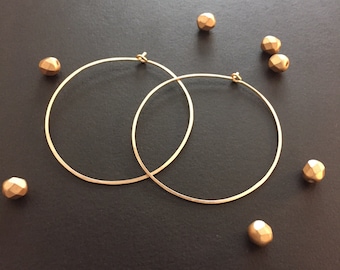 Gold Hoop Earrings - Silver Hoop Earrings - Rose gold Hoop earrings -  2 inch Hoop Earrings