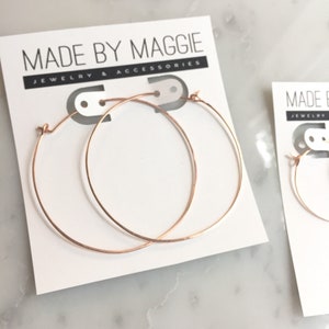Rose Gold Hoop Earrings - 2 inch Hoop Earrings - Rose Gold Hoops  - Artisan Jewelry