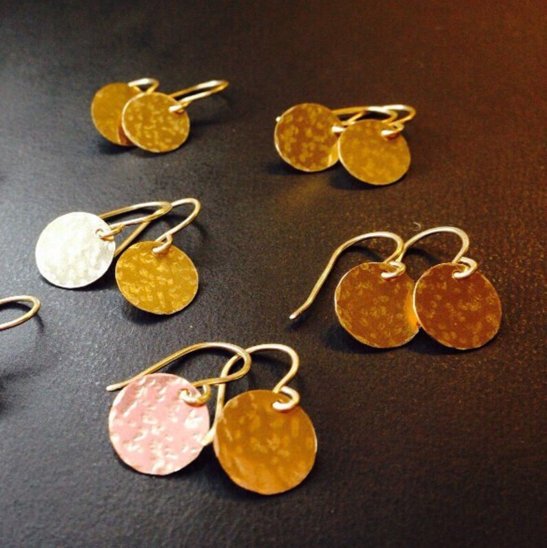 HAMMERED DOTTED SILVER EARRINGS