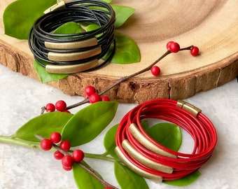 Leather Wrap Bracelet for Women - Gift for Her