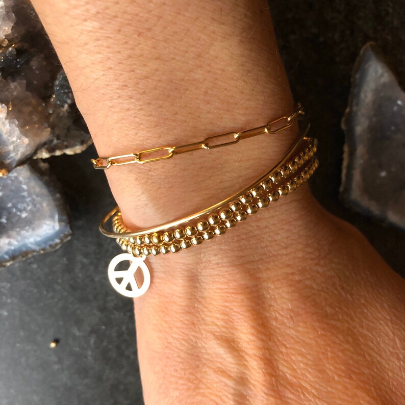 Paper Clip Chain Bracelet 14k Gold filled Paperclip bracelet Adjustable Bracelet image 4