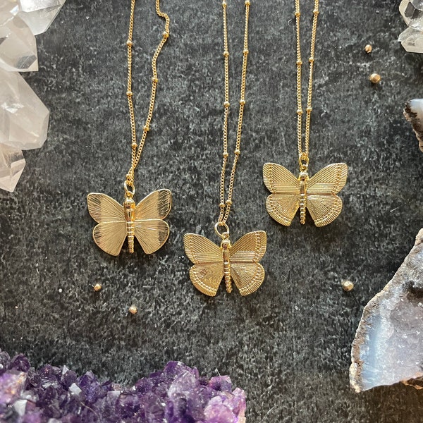 Butterfly Charm Gold Necklace