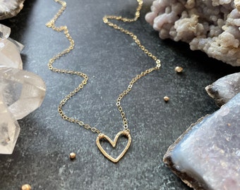 Dainty Heart Necklace - Gold Heart Necklace