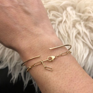 Paper Clip Chain Bracelet 14k Gold filled Paperclip bracelet Adjustable Bracelet image 2