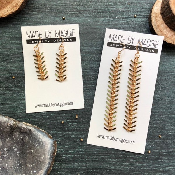 Gold Fishtail Earrings - short or long