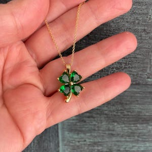 14k Gold Filled Green Clover Necklace: Good Luck Charm zdjęcie 5