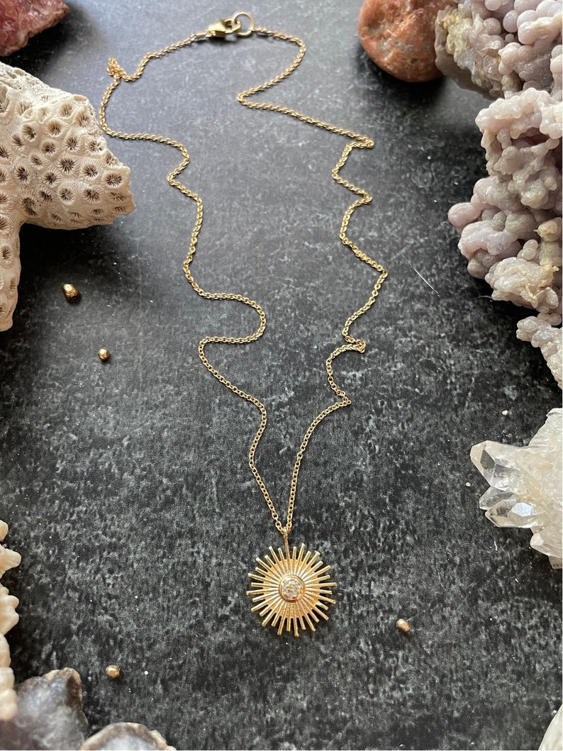 Gold Sunburst Necklace image 1