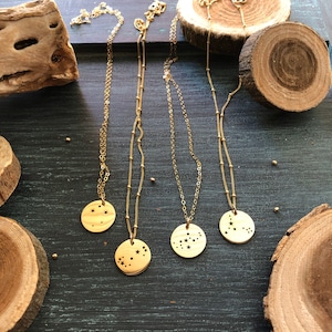 ZODIAC Necklace Astrological Sign Constellations 14k Gold Fill Necklaces Personalized gift Celestial Jewelry image 1