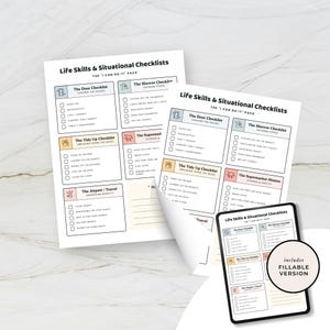 Autism Life Skills Checklist Canva Template | Autistic Kids Visual Support | Daily Living Tasks | ABA Therapy Tool | Printable PDF