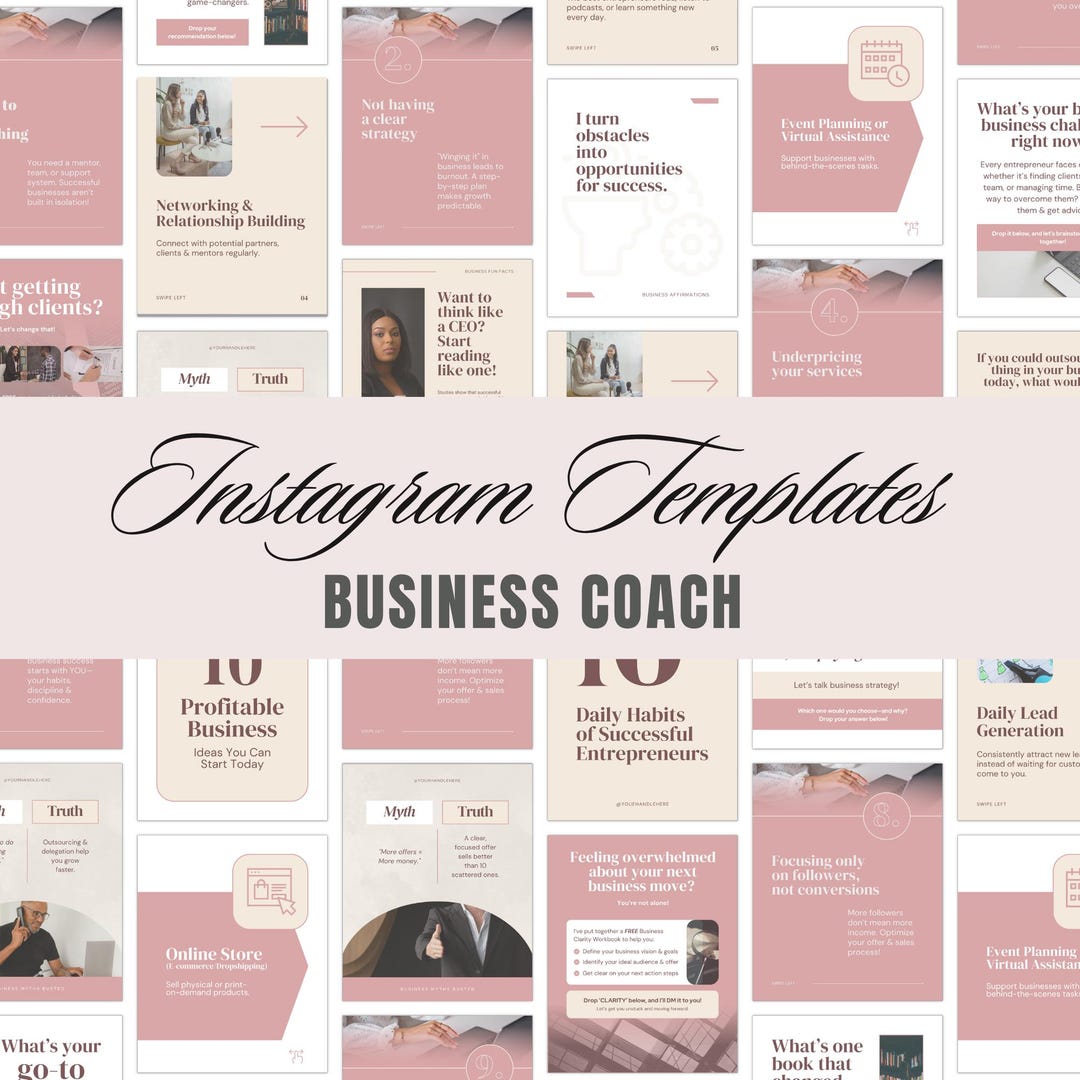 98 Business Coach Instagram Templates Canva | Entrepreneur Posts ...
