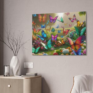 Butterfly Canvas Art: Vibrant Floral Wall Decor