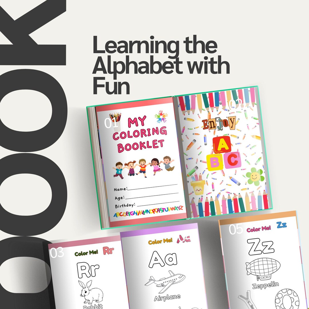 Alphabet Drawing Book for Kids: Interactive Learning (digital Download ...