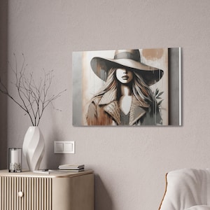 Stylish Canvas Wall Art - Chic Portrait Design, Home Decor, Modern Art, Gift for Her, Fashion Enthusiast, Interior Design