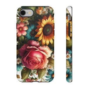 Floral Tough Case, Vibrant Flower Phone Case, Durable Floral Design, Gift for Her, Nature Lover&#39;s Accessory, Spring Vibes