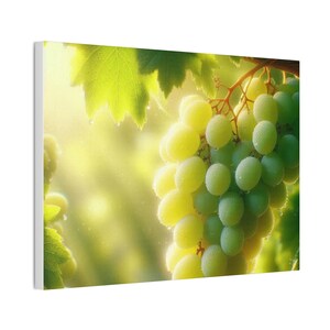 Lush Green Grapes Canvas Art Print: Nature Wall Decor