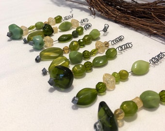 Sale-Collection of Beads for Crafting Projects, Green Bead Collection, Craft Supply