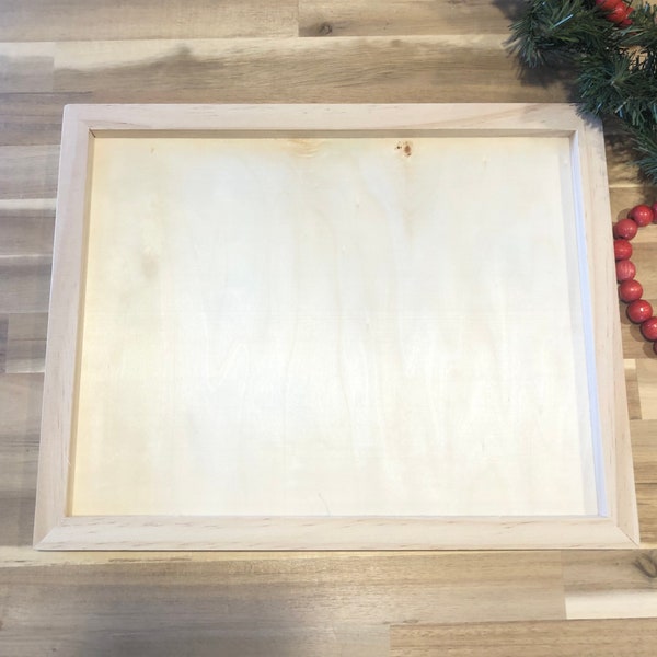 Unfinished 11 x 14 Framed Wood Panel for Painting, Woodworking Art Supply
