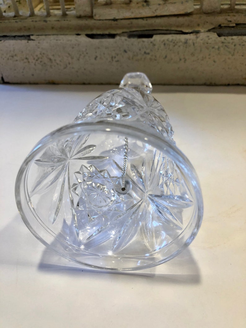 Wedding Gift Wedding Decor Vintage Cut Glass Bell Home and Living