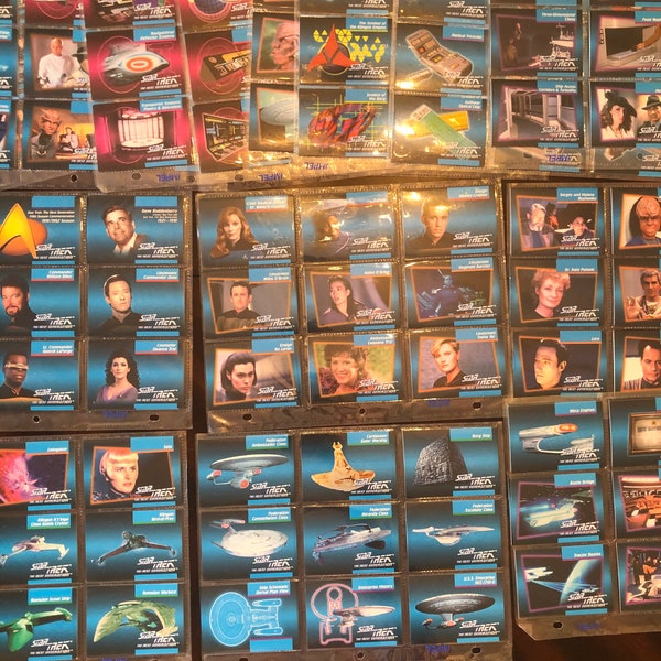 Star Trek Next Generation 1992 Collection of Impel Trading Collector Cards in Sleeves 120 plus multi language cards