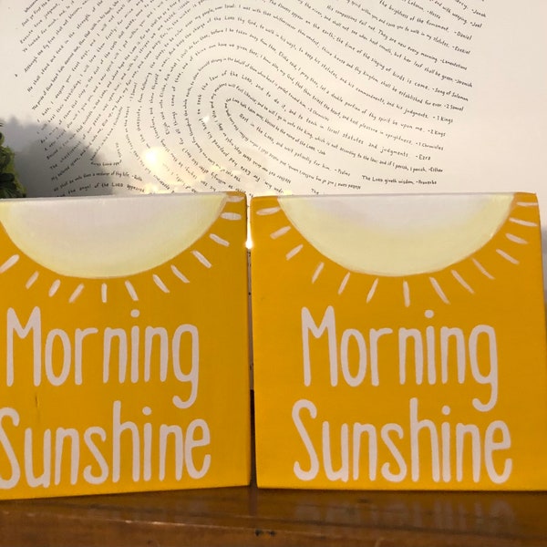 Tiered Tray Decor/ Morning Sunshine Sign/Inspirational Mini Signs/ Home Decor