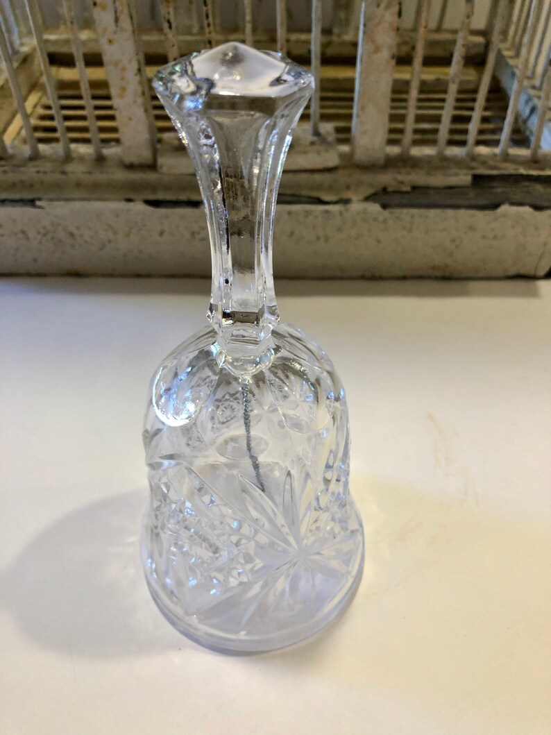 Wedding Gift Wedding Decor Vintage Cut Glass Bell Home and Living