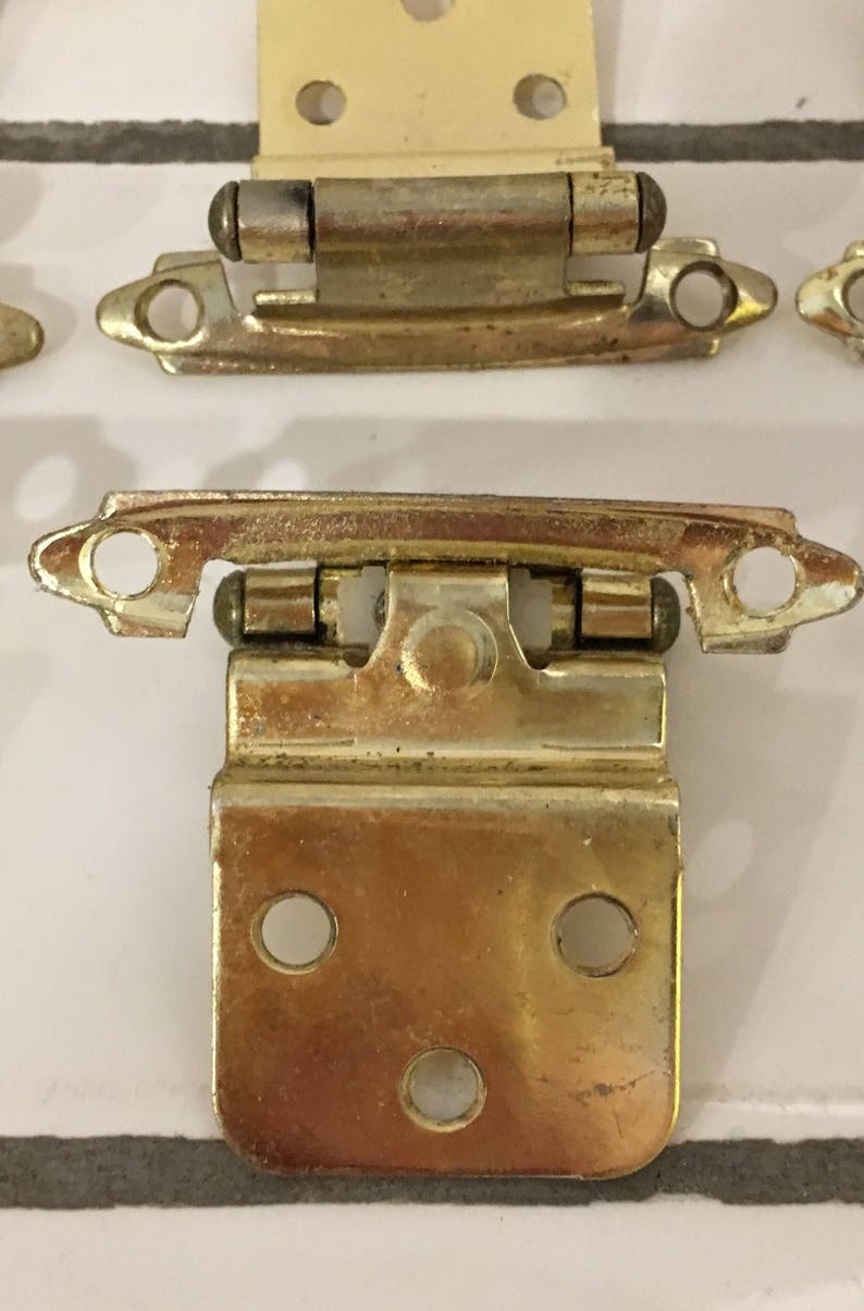 Vintage Brass Plated Self Closing Hinges Hinges Etsy
