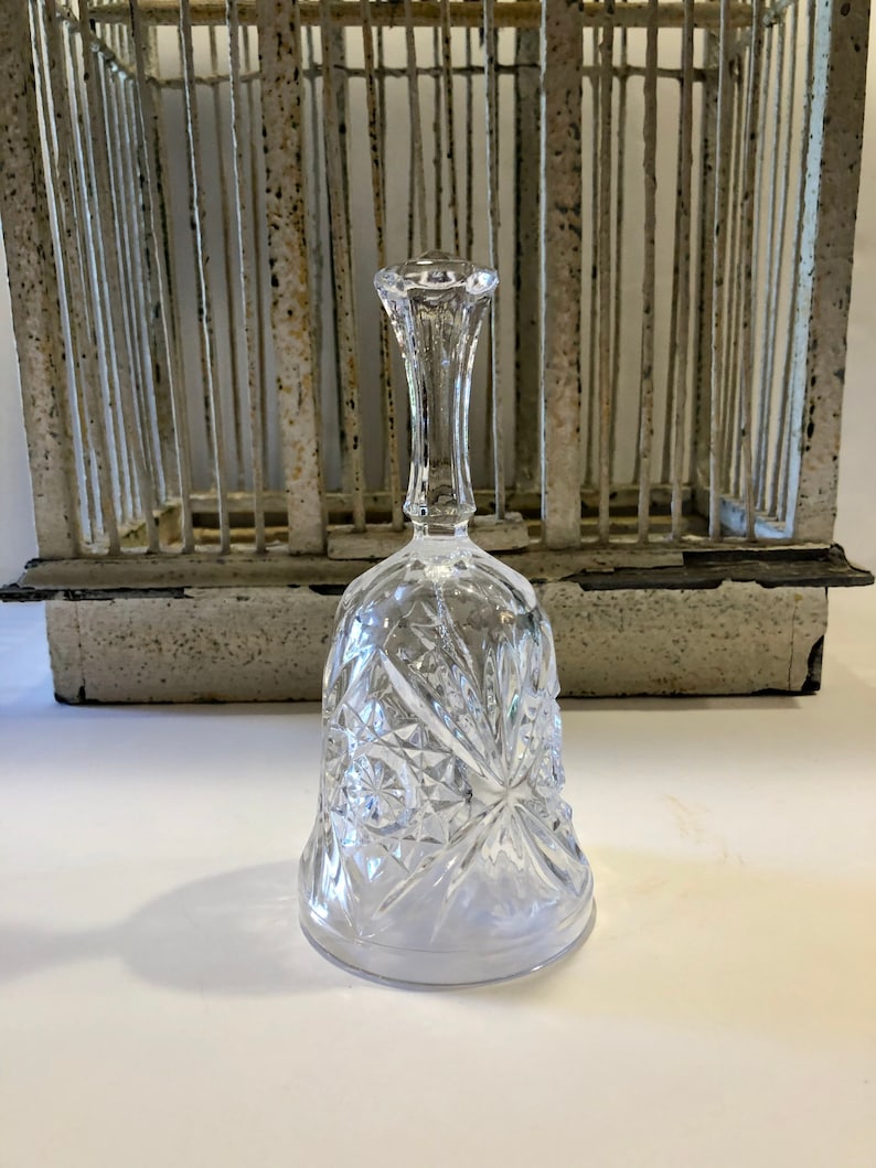 Wedding Gift Wedding Decor Vintage Cut Glass Bell Home and Living