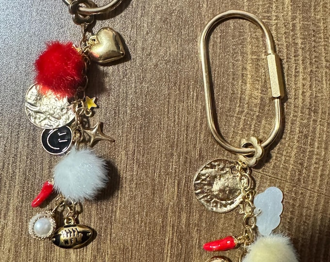 NFL Football Charm Keyring