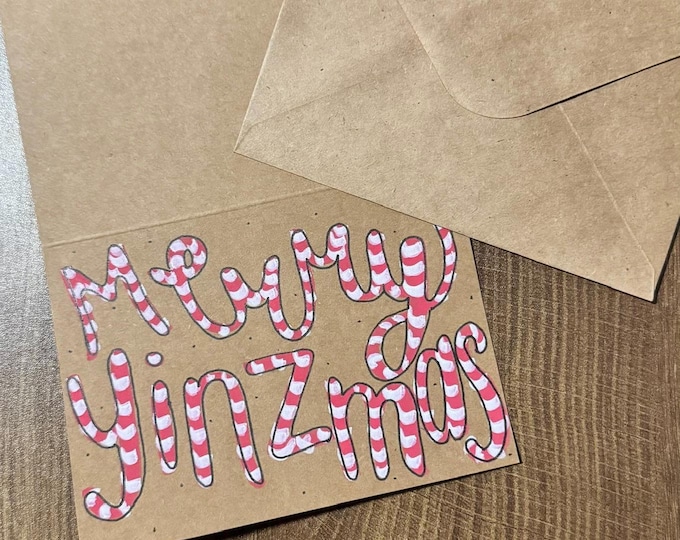 Merry Yinzmas Greeting Card - brown