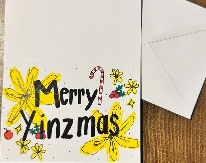 Merry Yinzmas Greeting Card - white