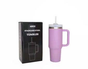 Lilac 40oz Tumbler w/ Straw, Lid & Handle