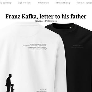 Franz Kafka, carta a su padre - Sudadera ecológica unisex, sudadera de Kafka, sudadera padre-hijo, regalo padre, sudadera familiar