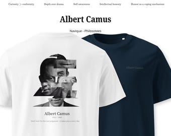 Albert Camus - Unisex organic t-shirt, Camus Tshirt, Absurdism Tshirt, Philosophy Tshirt