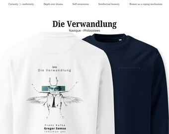 Die Verwandlung, The Metamorphosis - Unisex eco sweatshirt, Kafka's sweatshirt, adult sweatshirt, office sweatshirt, philosophy sweatshirt