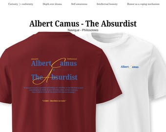 Albert Camus, el absurdo - Camiseta unisex orgánica, Camiseta Camus, Absurdismo, Camiseta Filosofía, Regalo Filosofía, Revuelta