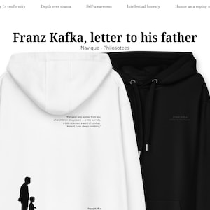 Franz Kafka, carta a su padre - Sudadera ecológica premium, sudadera de Kafka, sudadera padre-hijo, sudadera filosofía, regalo para el padre, sudadera familiar