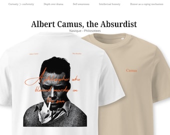 Albert Camus, el absurdo - Camiseta unisex orgánica, Camiseta Camus, Absurdismo, Camiseta Filosofía, El Extranjero, Regalo Filosofía