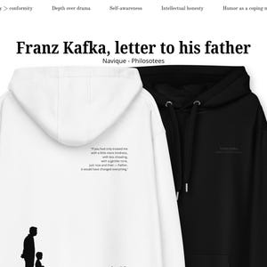 Franz Kafka, carta a su padre - Sudadera ecológica premium, sudadera de Kafka, sudadera padre-hijo, sudadera filosofía, regalo para el padre, sudadera familiar