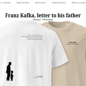 Franz Kafka, carta a su padre - Camiseta unisex orgánica, camiseta de Kafka, camiseta padre-hijo, camiseta filosofía, regalo padre, camiseta familia