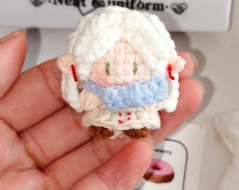 Frieren Crochet Plush Keychain Handmade Amigurumi Frieren Anime Charm Mini Doll