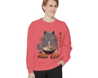 Cozy Unisex Garment-Dyed Sweatshirt - Vintage Style, Soft Comfort, Trendy Colors