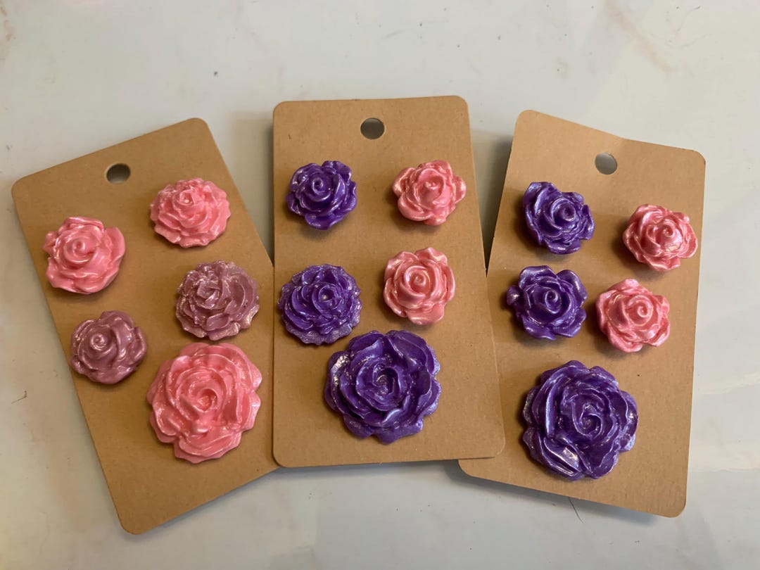 Decorative Pink Rose Push Pins (set of 5) - Etsy