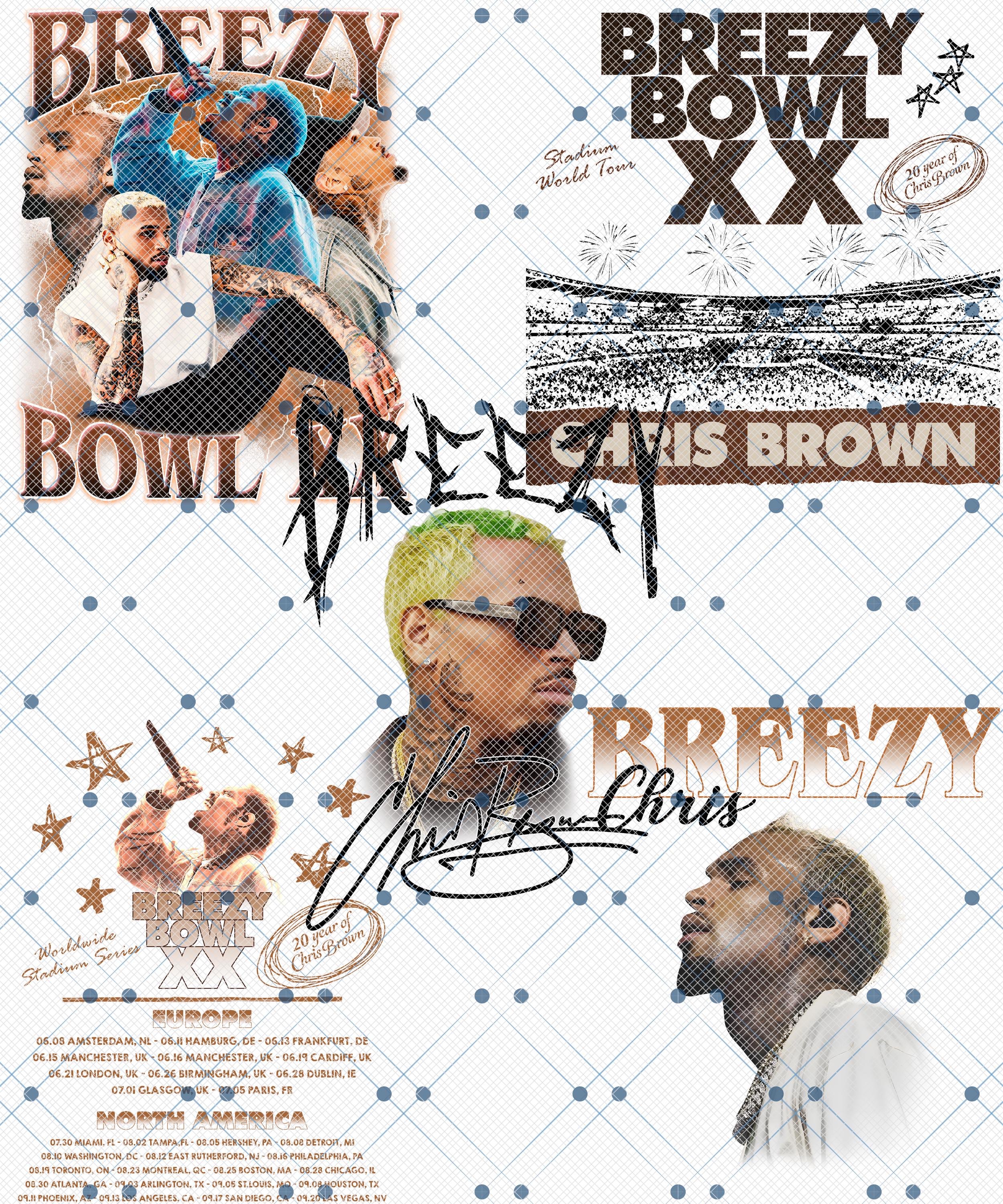 Chris Brown Breezy Bowl XX Tour 2025 TShirt PNG Design, Bootleg Tee, Instant Download And Ready To Print, File Download