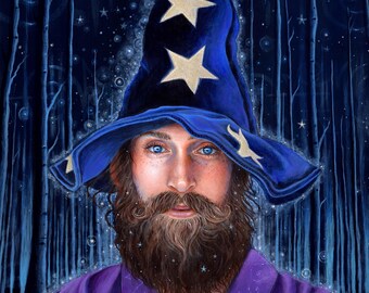 Magical Wizard painting- print by Emily Kell