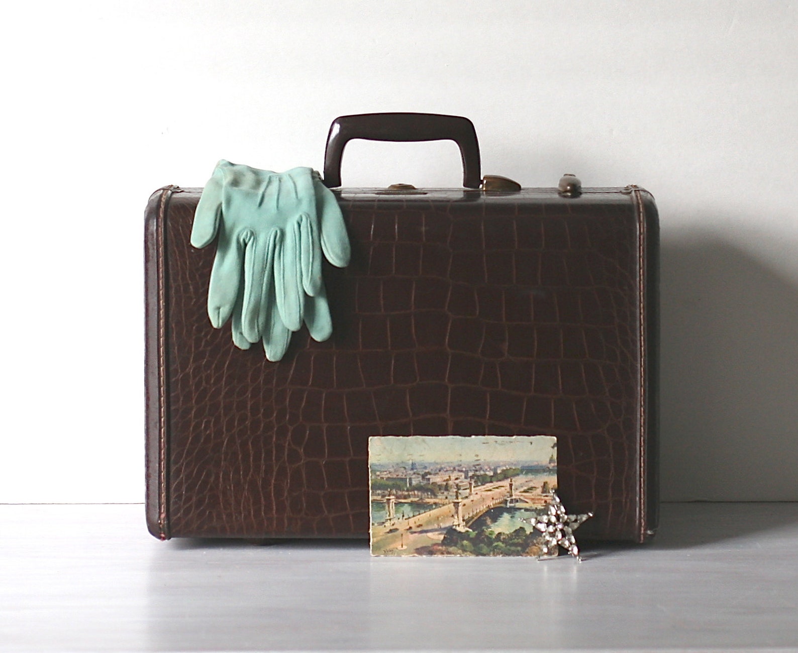 Samsonite Luggage Train Case Faux Crocodile 4115 Etsy
