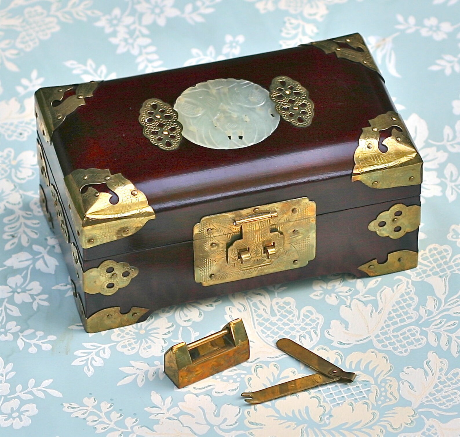 Vintage Jewelry Box Made In Old Shanghai China Ornate Lock Etsy