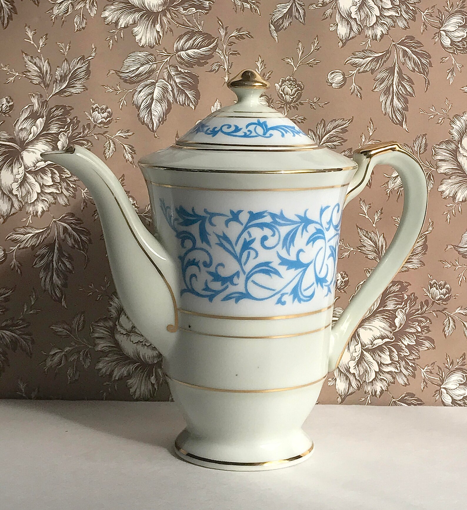 Vintage Teapot Hira China Made in Occupied Japan Blue White Etsy