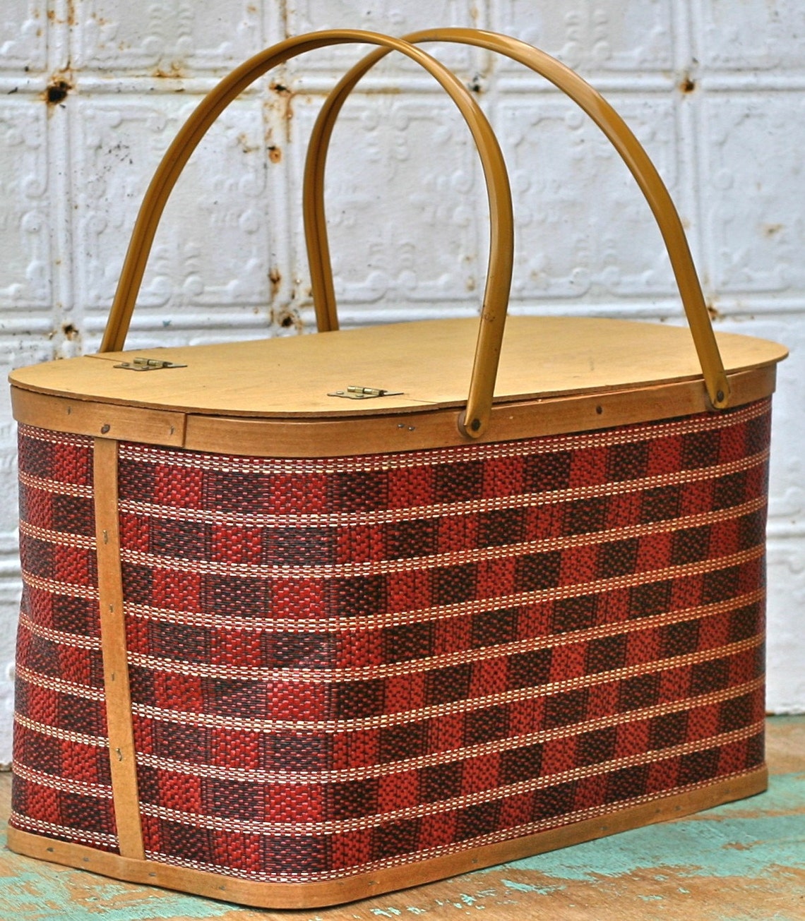 Vintage Burlington Banquet Picnic Basket With Box And Etsy