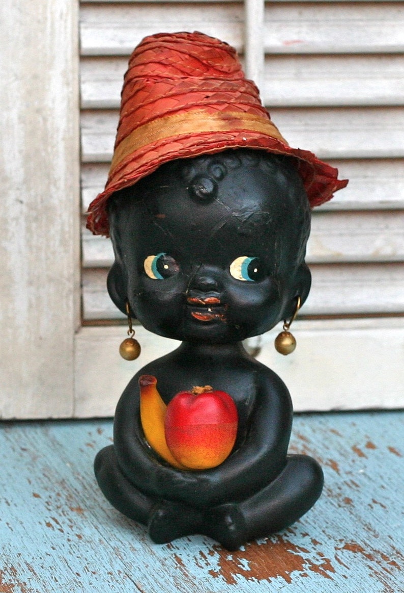 Vintage Black Americana Bobble Head Baby Bank AS IS | Etsy