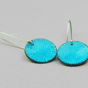 Handmade, long silver and turquoise blue drop earrings - drama queen